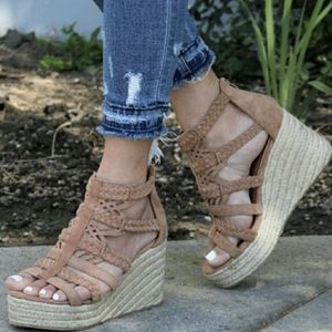 Mata taupe wedge sandals